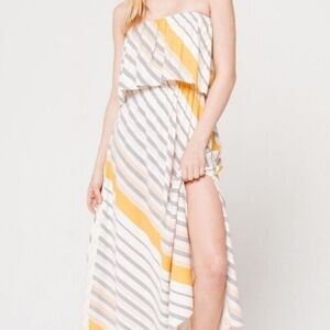 O'Neill Women's Size XL Kora strapless off the shoulder stripe dress